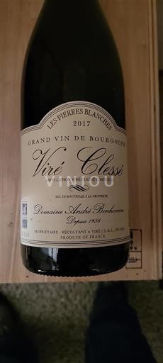 Burgundija Viré-clessé Domaine André Bonhomme Les Pierres Blanches 2017