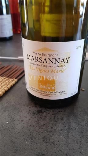 Bourgondië Marsannay Cyril Desmurs Les Vignes Marie 2023