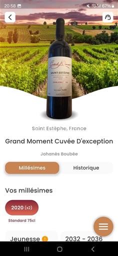 Burdeos Saint-Estèphe Grand Cru Grand Moment Cuvée Exception 2020