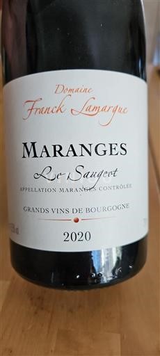 Borgonha Maranges Domaine Franck Lamarque Le Saugeot 2020