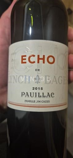 Bordeaux Pauillac Lynch Bages Echo 2015
