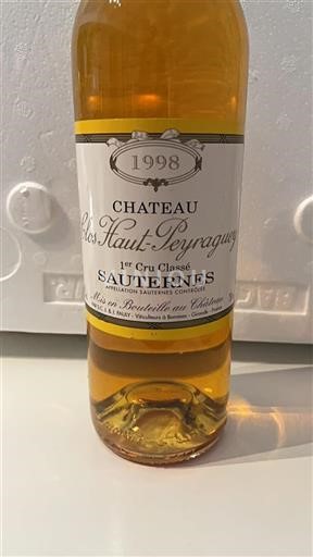 Vin Blanc liquoreux Château Clos Haut-Peyraguey 1998 France Bordeaux Sauternes AOC Premier Cru