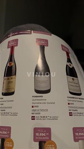 Burgundi Pommard Grand Cru Loic Durand Quintessence 2022