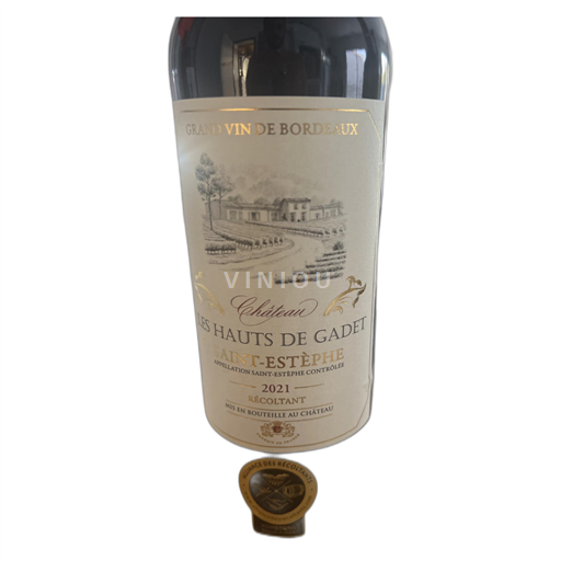 Vin Rouge sec Château Les Hauts de Gadet 2021 France Bordeaux Saint-Estèphe AOC