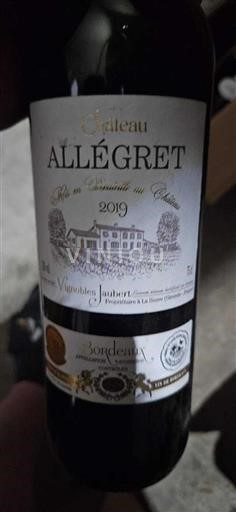 Burdeos Bordeaux Château Allégret 2019