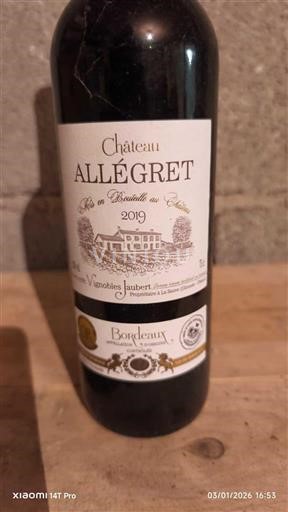 Bordeaux Château Allégret 2019
