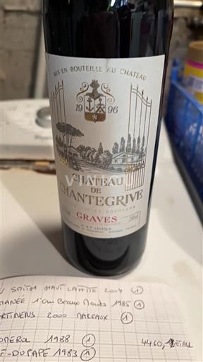 Bordeaux Graves Château Chantegrive 1996