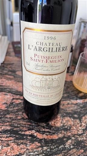 Bordeaux Puisseguin-saint-émilion Château L'argilière 1996