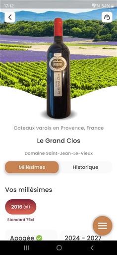 Provence Coteaux Varois en Provence Domaine Saint Jean Le Vieux Le Grand Clos 2016