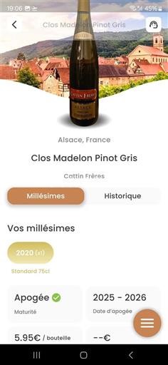 Alsace Pinot Gris Cattin Freres Clos Madelon 2020
