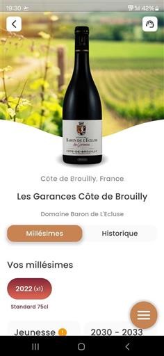 Beaujolais Côte-de-Brouilly Domaine Baron De L'écluse Les Garances 2022