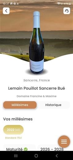 Loirevallei Sancerre Domaine Francine & Maxime Lemain Pouillot Sancerre Bué 2022