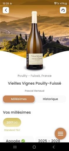 Borgoña Pouilly-fuissé Domaine Pascal Renaud Vieilles Vignes 2017