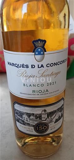 Vinos Blanc sec Rioja Santiago Marqués De La Concordia 2021 España La Rioja Rioja DO