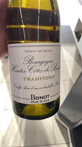Vin Blanc sec Tradition Bonot Père & Fils 2023 France Bourgogne Hautes Côtes de beaune AOC