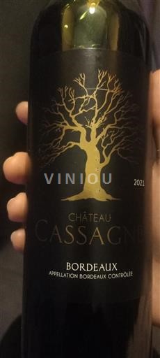 Vin Rouge sec Château Cassagne 2021 France Bordeaux AOC