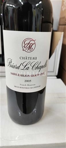 Bordéus Saint-Émilion Grand Cru Château Béard La Chapelle 2005