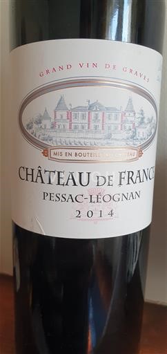 Bordeaux Pessac-Léognan Château de France 2014