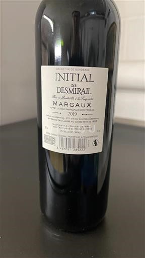Bordeaux Margaux Grand Cru Château Desmirail Initial de Desmirail 2019