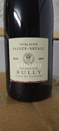 Burgundi Rully Premier Cru Domaine Jaegerdefaix Clos du Chapitre 2018