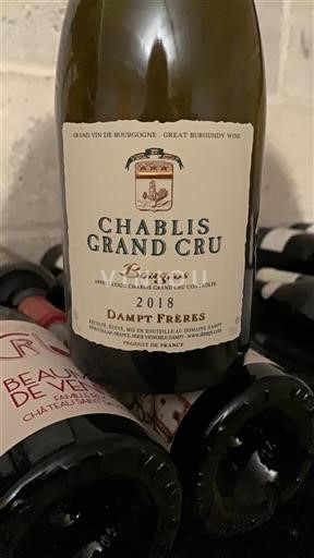 Burgundija Chablis grand cru Grand Cru Dampt Frères Bougros 2018