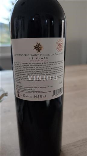 Languedoc La Clape Commanderie Saint Pierre La Garrigue Cru d'Exception 2021