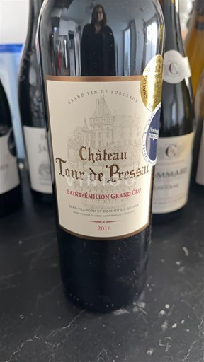 Verërat Rouge sec Château Tour De Pressac 2016 Francë Bordoja Saint-Émilion Grand Cru AOC Grand Cru