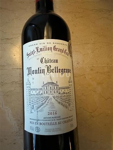 Bordeaux Saint-Émilion Grand Cru Grand Cru Château Moulin Bellegrave 2016