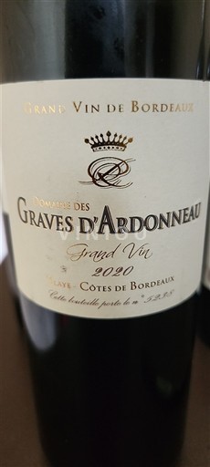 Bordeaux Blaye-côtes-de-bordeaux Domaine Des Graves Ardonneau Prestige 2020