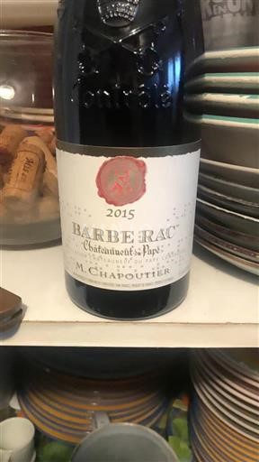 Rhônen laakso Châteauneuf-du-Pape M. Chapoutier Barbe Rac 2015
