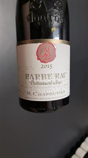 Rhônen laakso Châteauneuf-du-Pape M. Chapoutier Barbe Rac 2015