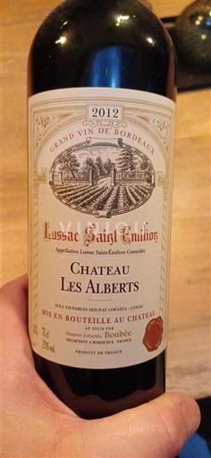 Burdeos Lussac-Saint-Émilion Château Les Alberts 2012