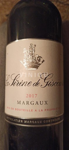 Bordeaux Margaux Château Giscours La Sirène de Giscours 2017