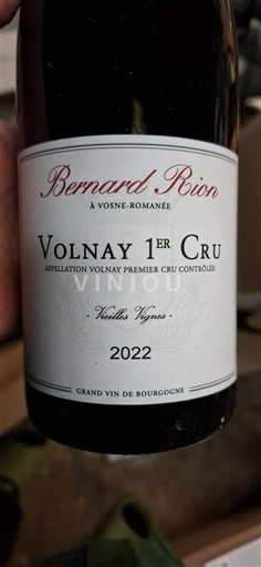 Bourgogne Volnay Premier Cru Domaine Bernard Rion Vieilles Vignes 2022