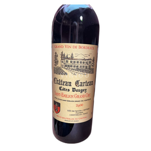 Vin Rouge sec Château Carteau Côtes Daugay 2000 France Bordeaux Saint-Émilion Grand Cru AOC Grand Cru