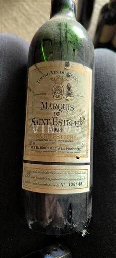 Vin Rouge sec Marquis de Saint-Estèphe 1994 France Bordeaux Saint-Estèphe AOC