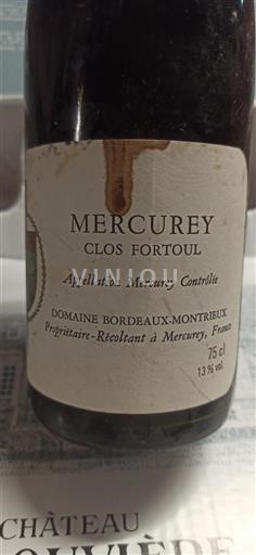 Bourgogne Mercurey Domaine Bordeauxmontrieux Clos Fortoul 1988