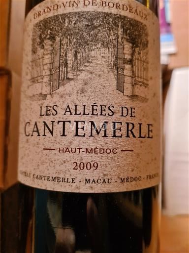 Bordeaux Haut-Médoc Château Cantemerle Les Allées de Cantemerle 2009