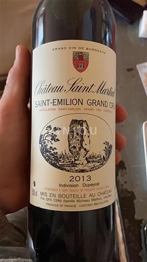 Bordeaux Saint-Émilion Grand Cru Grand Cru Château Saintmartial 2013