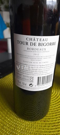 Bordeaux Château Tour De Bigorre 2012