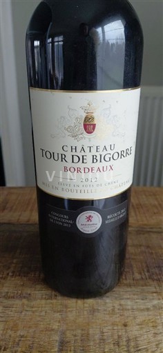 Bordoja Bordo Château Tour De Bigorre 2012