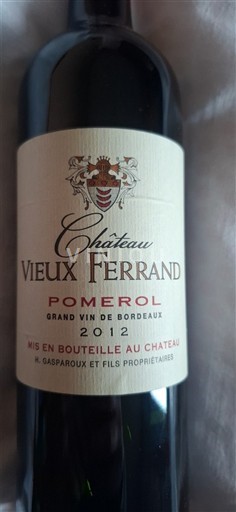 Bordeaux Pomerol Vieux Ferrand 2012