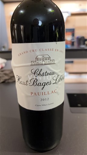 Bordeaux Pauillac Grand Cru Château Hautbages Libéral 2012