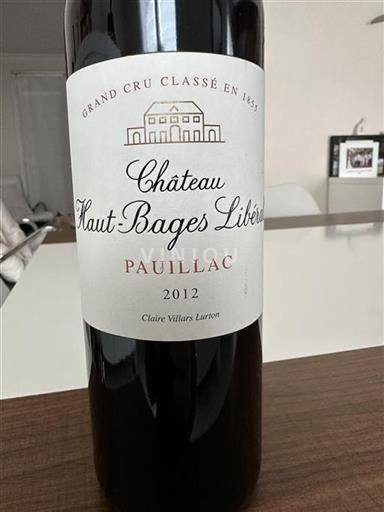 Bordeaux Pauillac Grand Cru Château Hautbages Libéral 2012