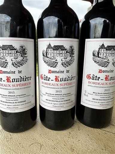 Bordéus Bordeaux Superior Domaine Gâteroubière 2015