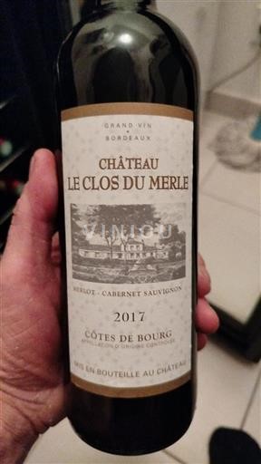Bordéus Côtes-de-bourg Château Le Clos Du Merle Merlot - Cabernet Sauvignon 2017