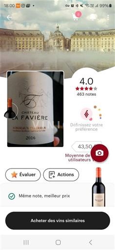 Bordeaux Bordeaux supérieur Château La Favière 2016