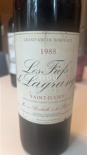 Bordeaux Saint-Julien La Grange Les Fiefs de Lagrange 1988