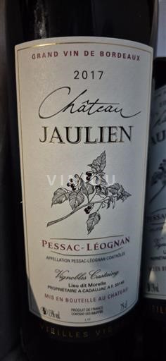 Vin Rouge sec Vieilles Vignes Château Jaulien 2017 France Bordeaux Pessac-Léognan AOC