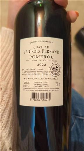Bordeaux Pomerol Château La Croix Ferrand 2022